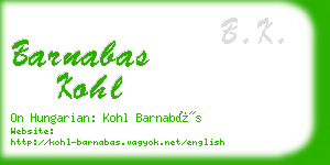 barnabas kohl business card